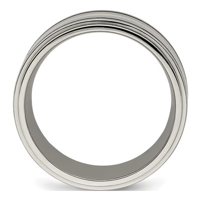 Titanium & Sterling Silver 10mm Wedding Band – view 2