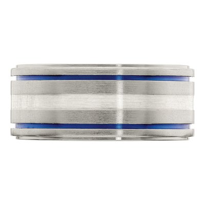 Titanium & Sterling Silver 10mm Wedding Band – view 3
