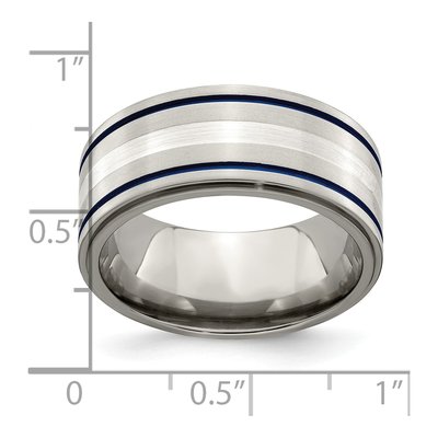 Titanium & Sterling Silver 10mm Wedding Band – view 7