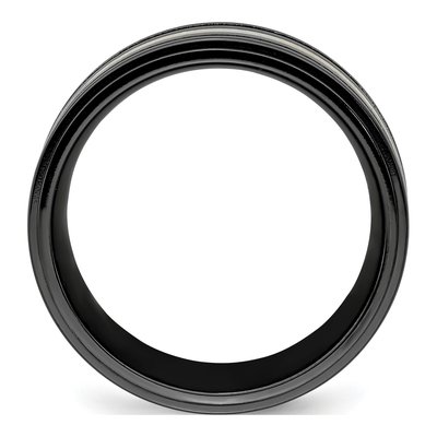 Titanium & Sterling Silver 10mm Black Wedding Band – view 3