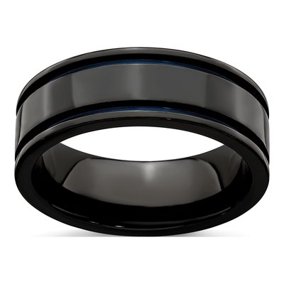 Titanium Black Blue Anodized Band