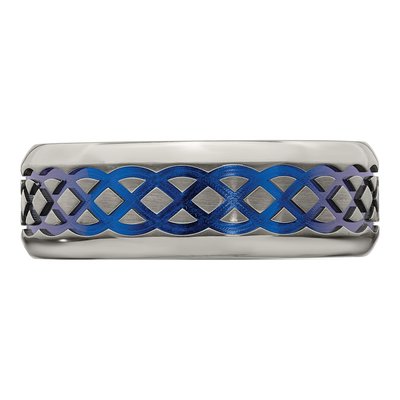 Titanium 8mm Blue Anodized Wedding Band – view 3