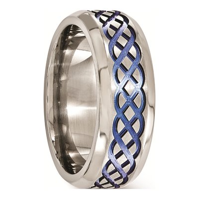 Titanium 8mm Blue Anodized Wedding Band – view 5