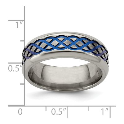 Titanium 8mm Blue Anodized Wedding Band – view 7