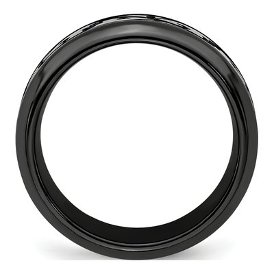 Titanium 9mm Black Scroll Wedding Band – view 2