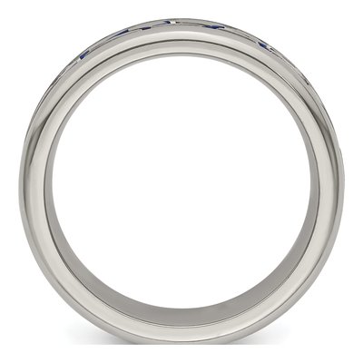Titanium 9mm Blue Anodized Reptile Wedding Band – view 3
