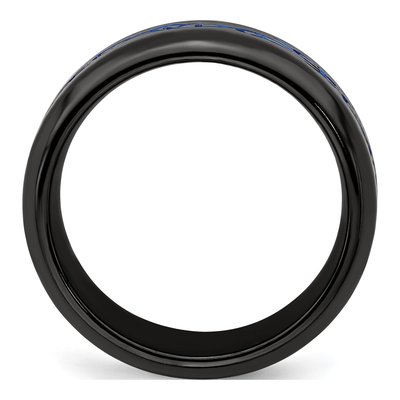 Men's Titanium 9mm Black Blue Anodized Wedding Band – view 2