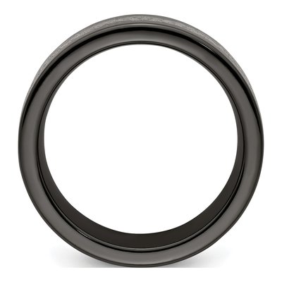 Titanium 10mm Black Laser Pattern Wedding Band – view 3