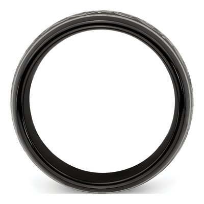 Titanium 10mm Black Domed Wedding Band – view 3
