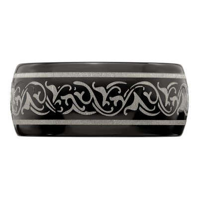 Titanium 10mm Black Domed Wedding Band – view 4