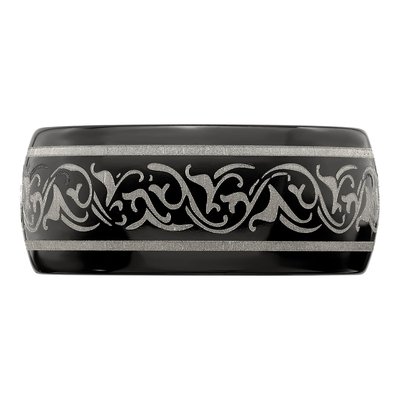 Titanium 10mm Black Domed Wedding Band – view 5