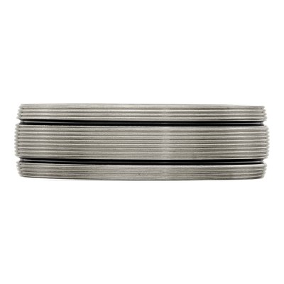 Titanium 7mm Black Grooved Wedding Band – view 4