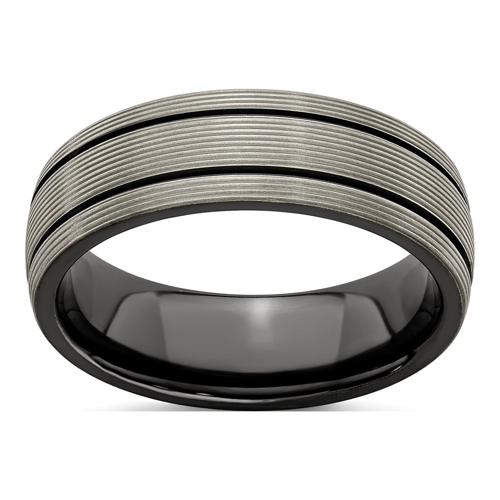 Edward Mirell Black Titanium Grooved 7mm Band