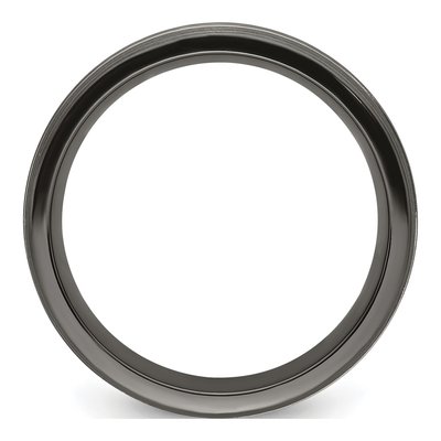 Titanium 7mm Black Grooved Wedding Band – view 2