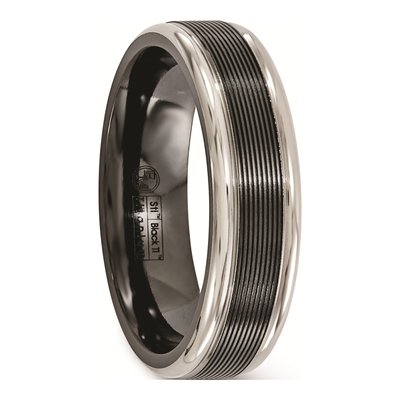 Titanium 6.5mm Black Wedding Band – view 5