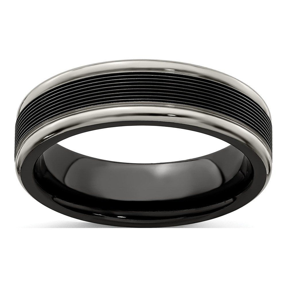 Titanium 6.5mm Black Wedding Band