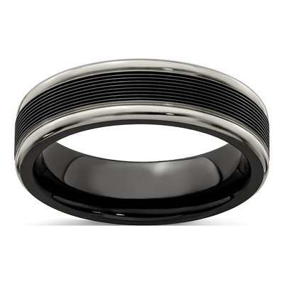 Titanium 6.5mm Black Wedding Band