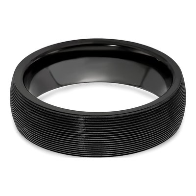 Titanium 6mm Black Domed Wedding Band – view 6