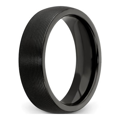 Titanium 6mm Black Domed Wedding Band – view 8