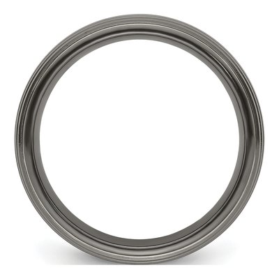 Titanium 8mm Black Step Edge Wedding Band – view 3