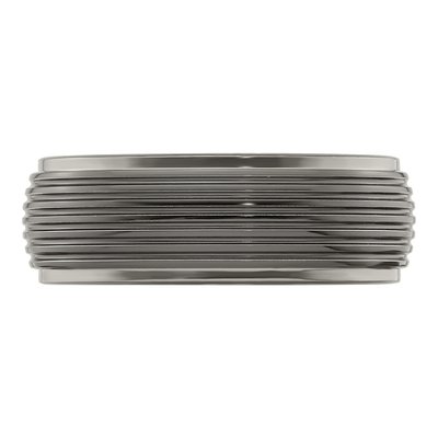 Titanium 8mm Black Step Edge Wedding Band – view 5