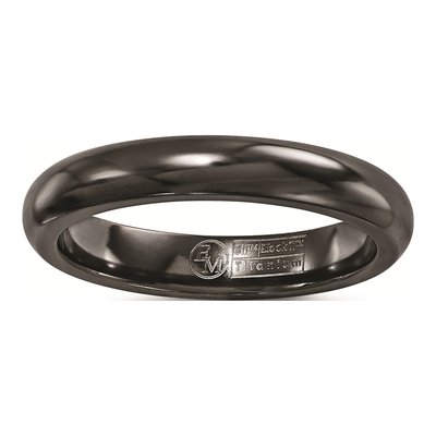 Black Titanium 4mm Polished Band