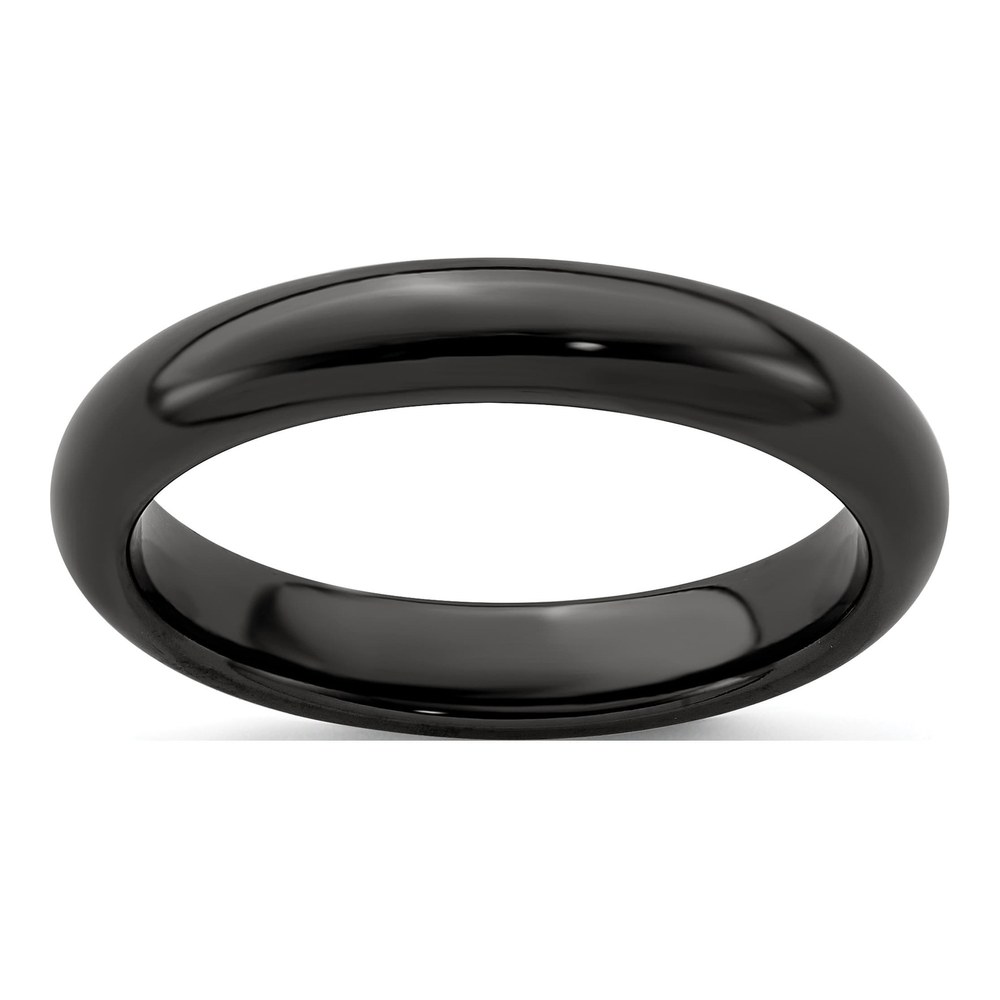 Titanium 4mm Black Domed Band