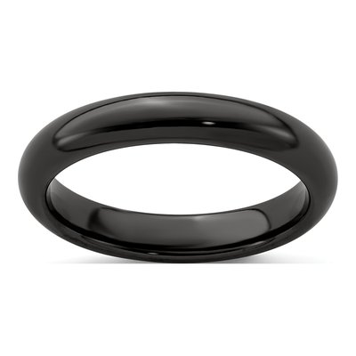 Titanium 4mm Black Domed Band