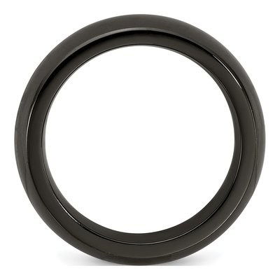 Titanium 7mm Black Domed Comfort-Fit Band – view 2