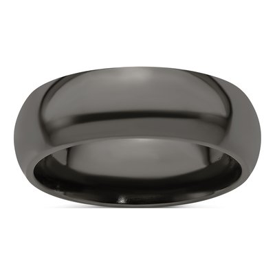 Titanium Black 8mm Domed Band