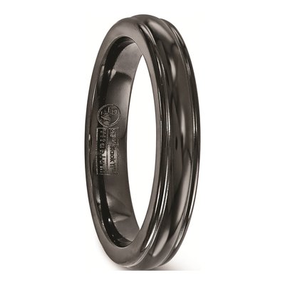 Titanium 4mm Black Domed Wedding Band – view 6