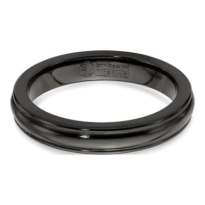 Titanium 4mm Black Domed Wedding Band – view 7