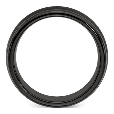 Titanium 8mm Black Domed Wedding Band – view 3