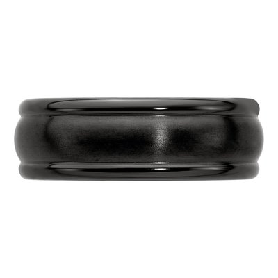 Titanium 8mm Black Domed Wedding Band – view 4
