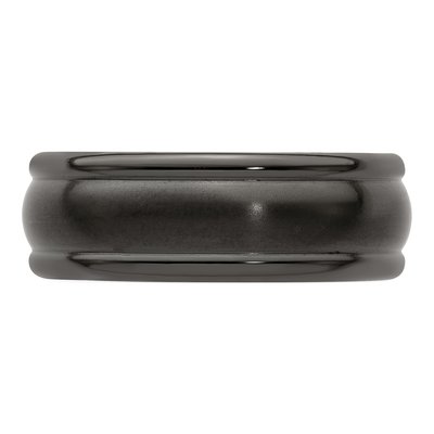 Titanium 8mm Black Domed Wedding Band – view 5