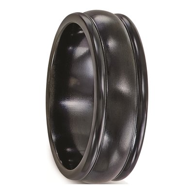 Titanium 8mm Black Domed Wedding Band – view 6