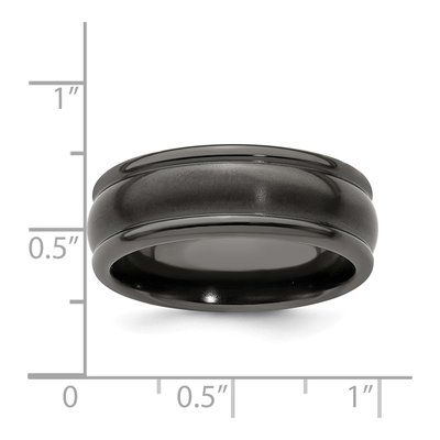 Titanium 8mm Black Domed Wedding Band – view 8