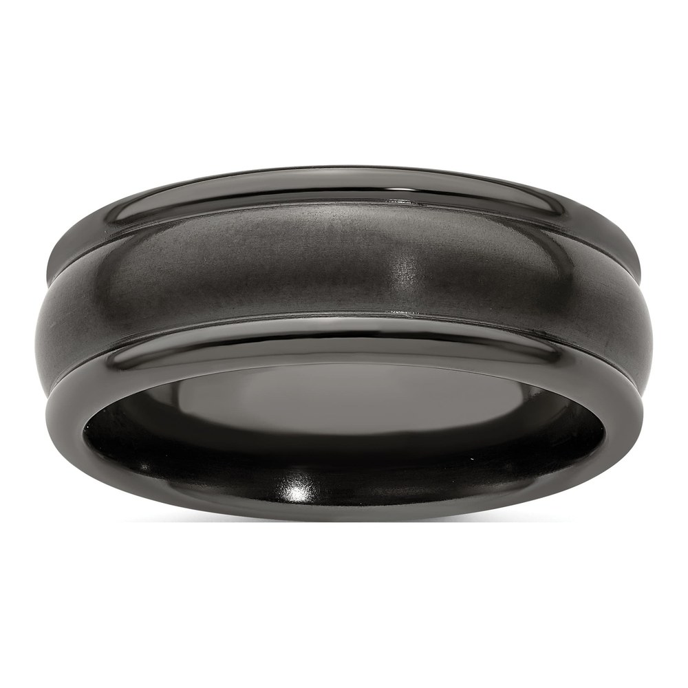 Titanium 8mm Black Domed Wedding Band