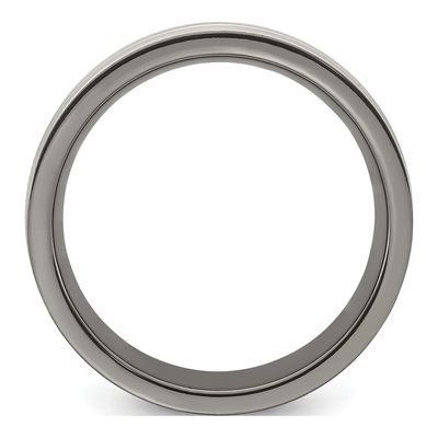 Titanium 8mm Black Grooved Wedding Band – view 3