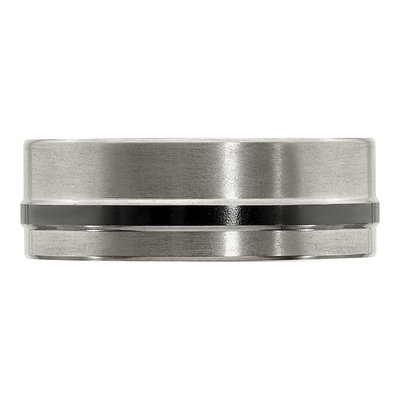 Titanium 8mm Black Grooved Wedding Band – view 4