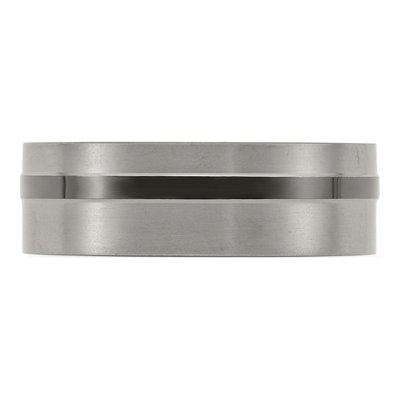 Titanium 8mm Black Grooved Wedding Band – view 5