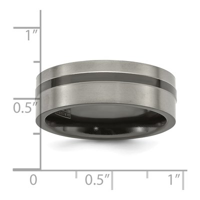 Titanium 8mm Black Grooved Wedding Band – view 8