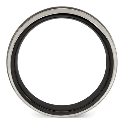 Titanium 7mm Black Domed Wedding Band – view 3
