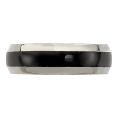 Titanium 7mm Black Domed Wedding Band – view 5