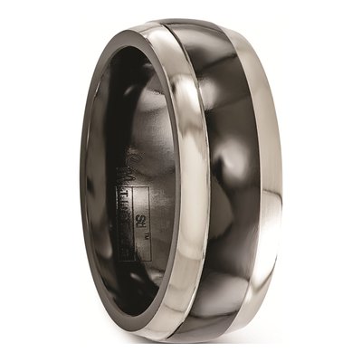 Titanium 7mm Black Domed Wedding Band – view 6