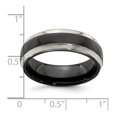 Titanium 7mm Black Domed Wedding Band – view 8