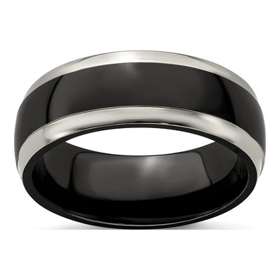 Titanium 8mm Black Wedding Band