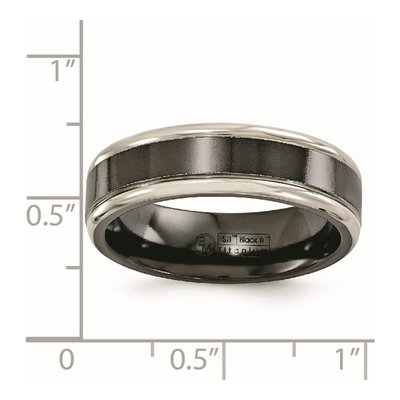 Titanium 7mm Black Grey Comfort-Fit Band – view 5