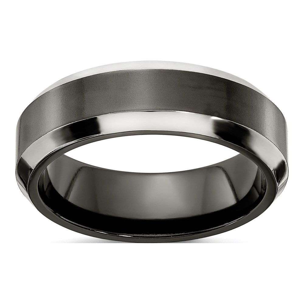 Edward Mirell Titanium Black & Grey 7mm Band