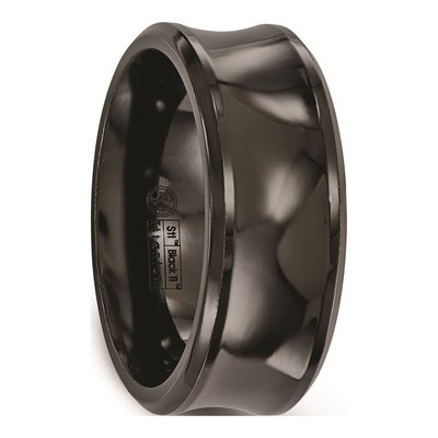 Titanium 9mm Black Concave Wedding Band – view 5